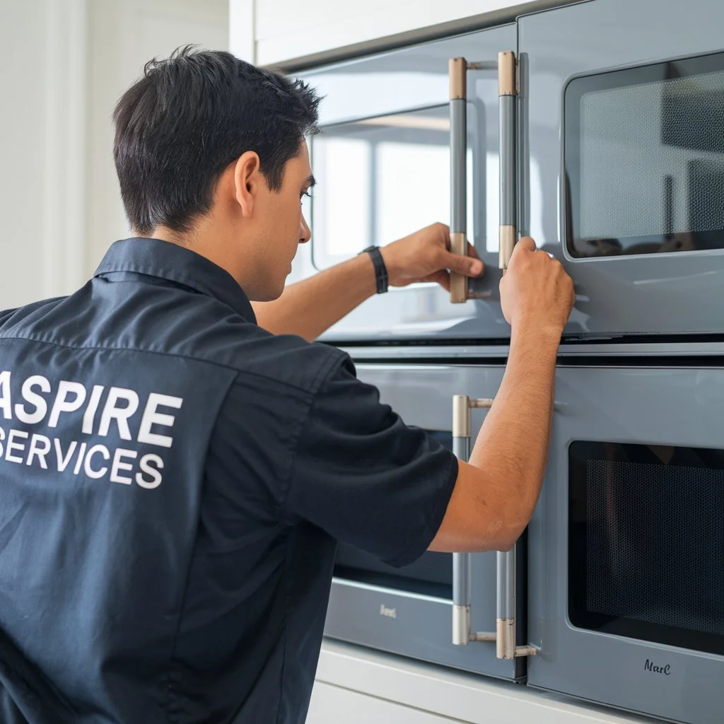 Aspire Service technician Repairing Grey color Microwve Oven